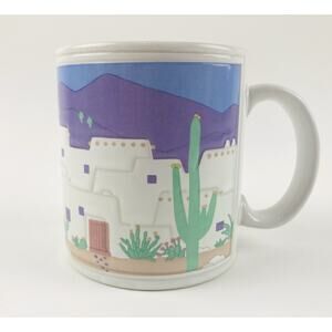 Otagiri Carlos Sanchez Curtis Swann Mug Cactus Purple Vintage Japan 1980's AZ NM